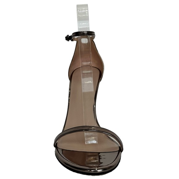 Stuart Weitzman Nudistsong Ankle Strap Sandal Pewter Glass Heels 8 1/2 M Medium - Picture 5 of 17